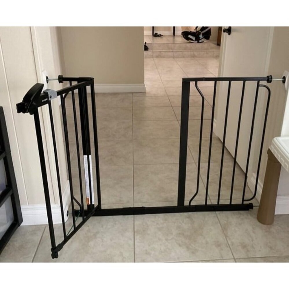 New Easy Step 49-Inch Extra Wide Baby Gate, Includes 4-Inch and 12-Inch